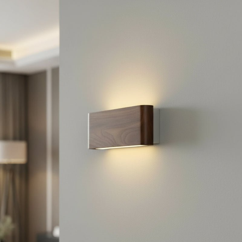 TimberNest Wood Wall Lamp With 3 Color Temperatures Adjustable LED For Living Rooms