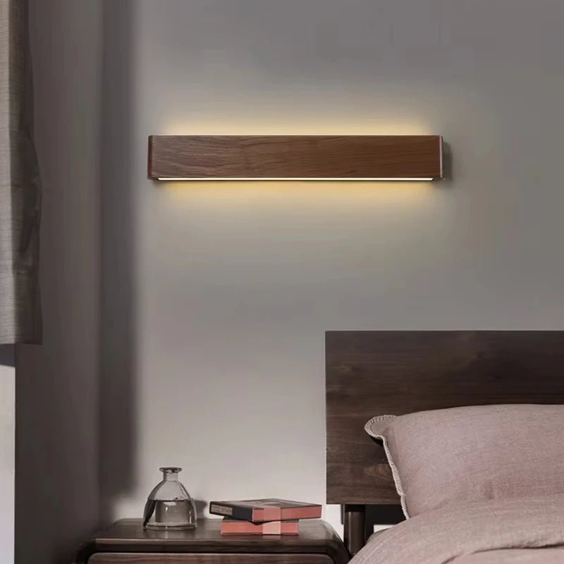 TimberNest Wood Wall Lamp With 3 Color Temperatures Adjustable LED For Living Rooms