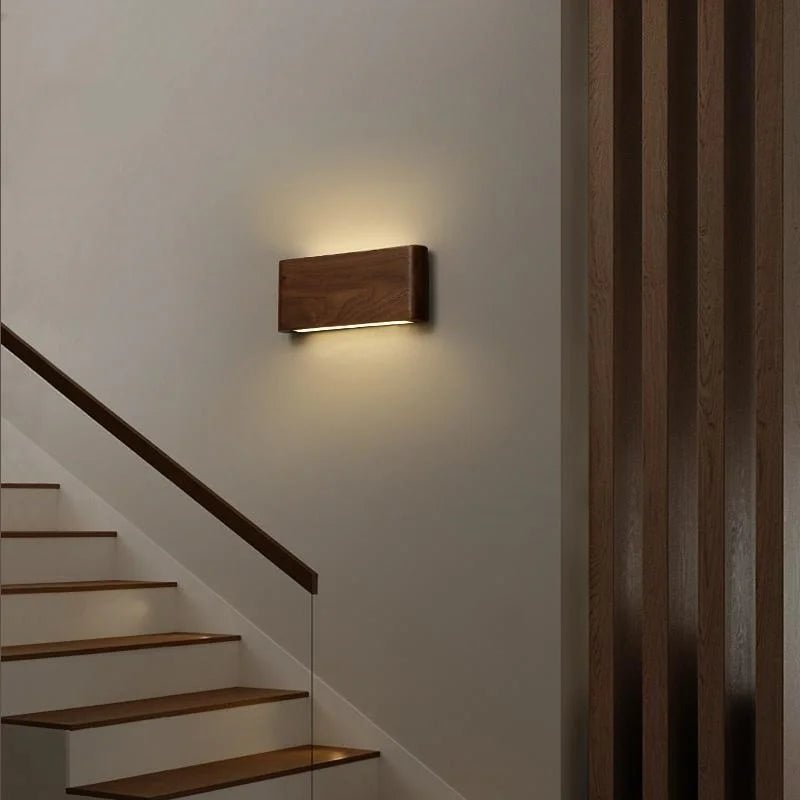 TimberNest Wood Wall Lamp With 3 Color Temperatures Adjustable LED For Living Rooms