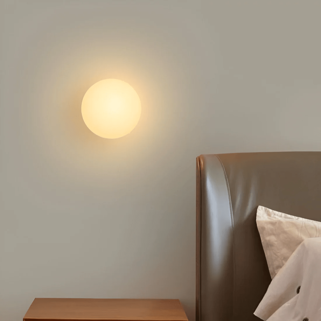 LumaNova Modern Glass Wall Lamp With Warm Ambient Light For Elegant Living Rooms