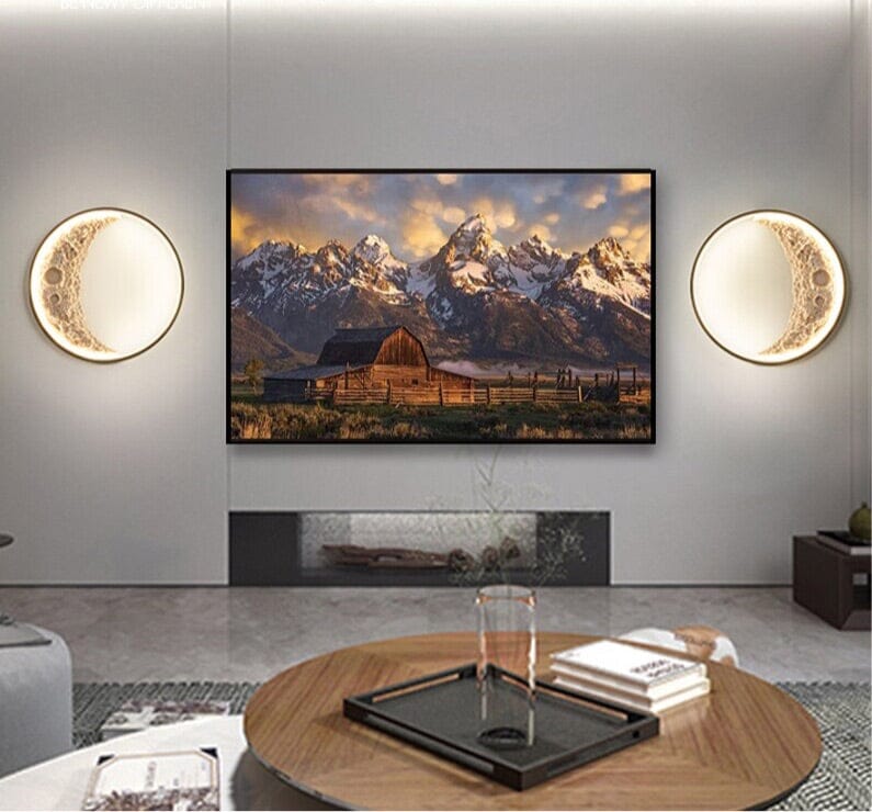 Lunar Ring Wall Lamp Minimal Circular Moon Light Glow