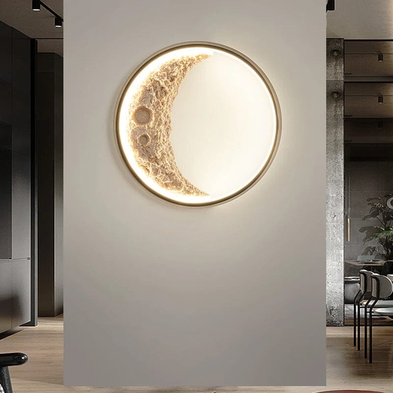Lunar Ring Wall Lamp Minimal Circular Moon Light Glow