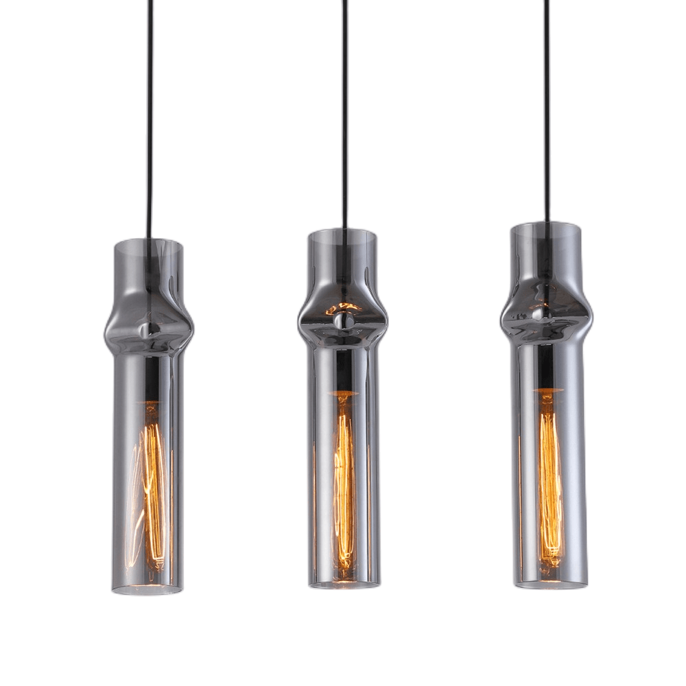 LumaNova Smoke Gray Glass Pendant Lights for Modern Rooms
