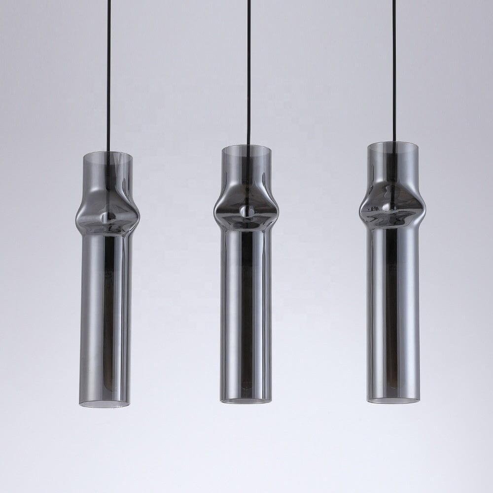 LumaNova Smoke Gray Glass Pendant Lights for Modern Rooms