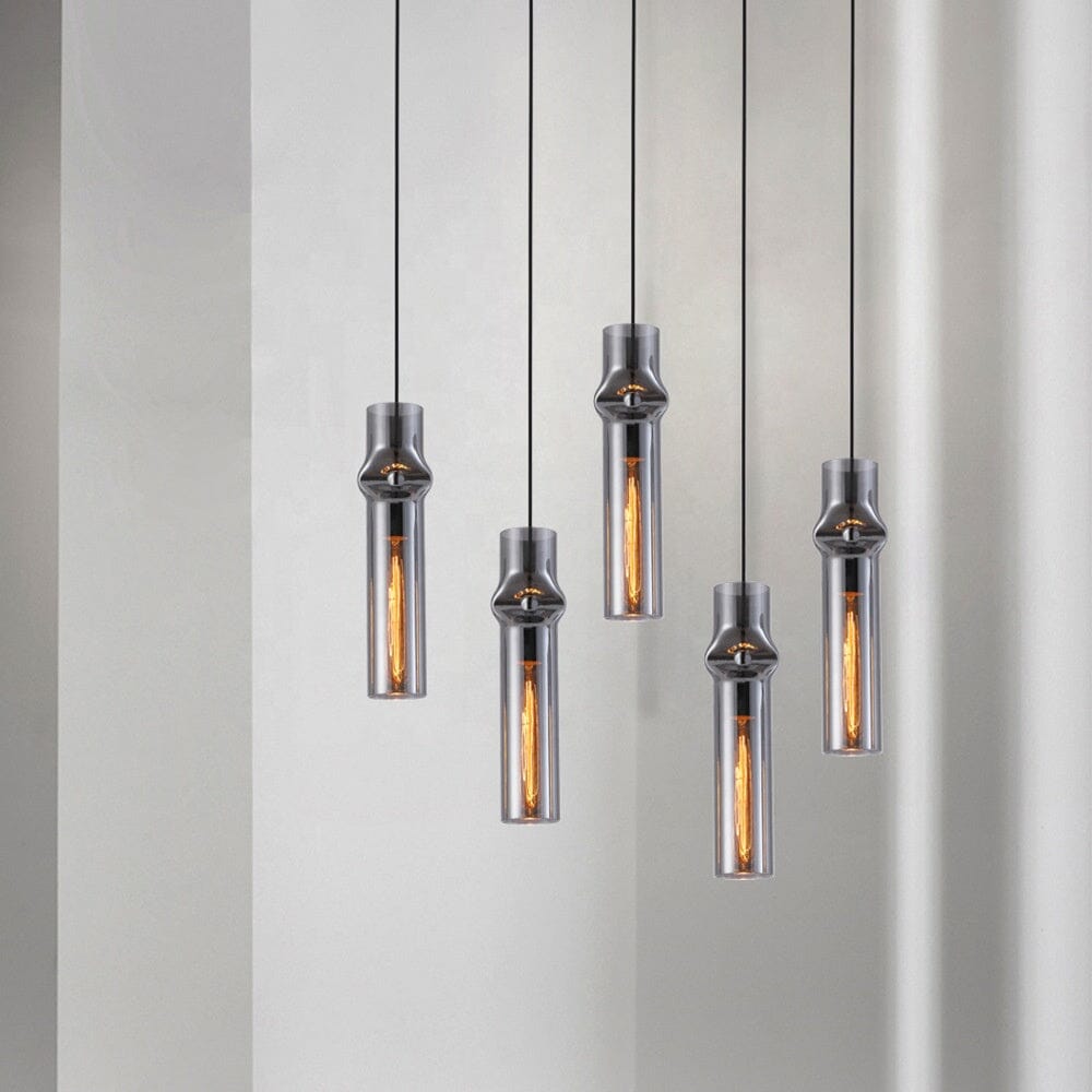 LumaNova Smoke Gray Glass Pendant Lights for Modern Rooms